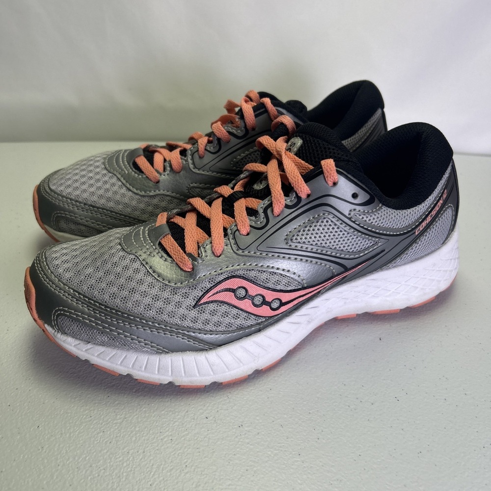 Saucony Cohesion 12 Women's Running Shoes Size‎ 7.5 Gray Pink S10471-3